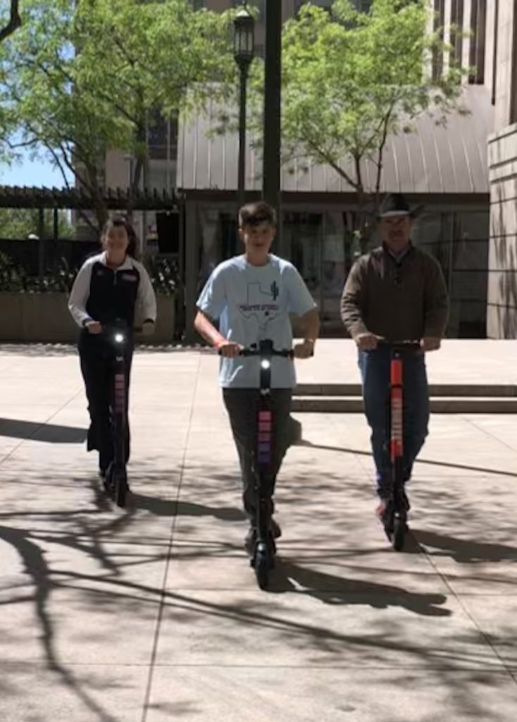 Exploring Downtown Dallas on scooters